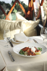 Grilled chicken main course 