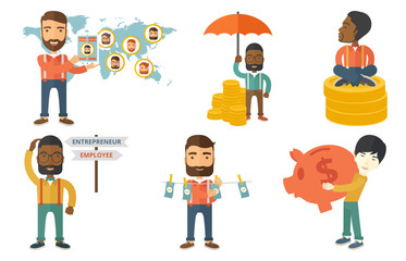 Vector set of illustrations with business people.