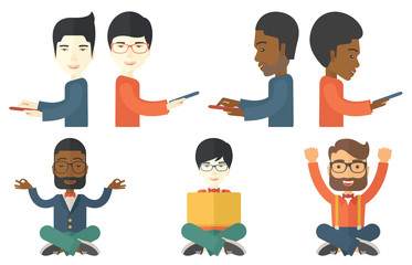 Vector set of illustrations with business people.