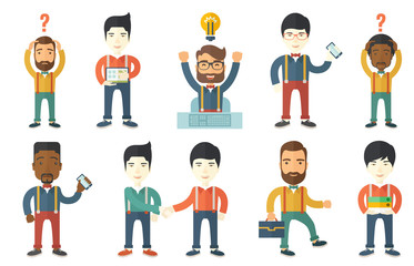 Vector set of illustrations with business people.