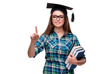 Young student isolated on the white background