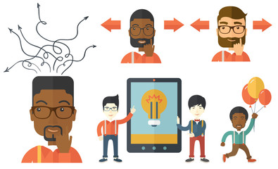 Vector set of illustrations with business people.