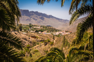 Fototapeta na wymiar Fataga village in Gran Canaria