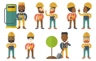 Vector set of characters on ecology issues.