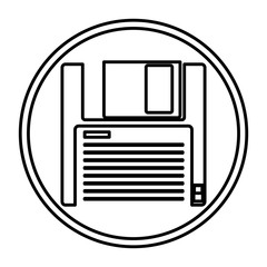 Diskette icon. Technology media data and information heme. Isolated design. Vector illustration