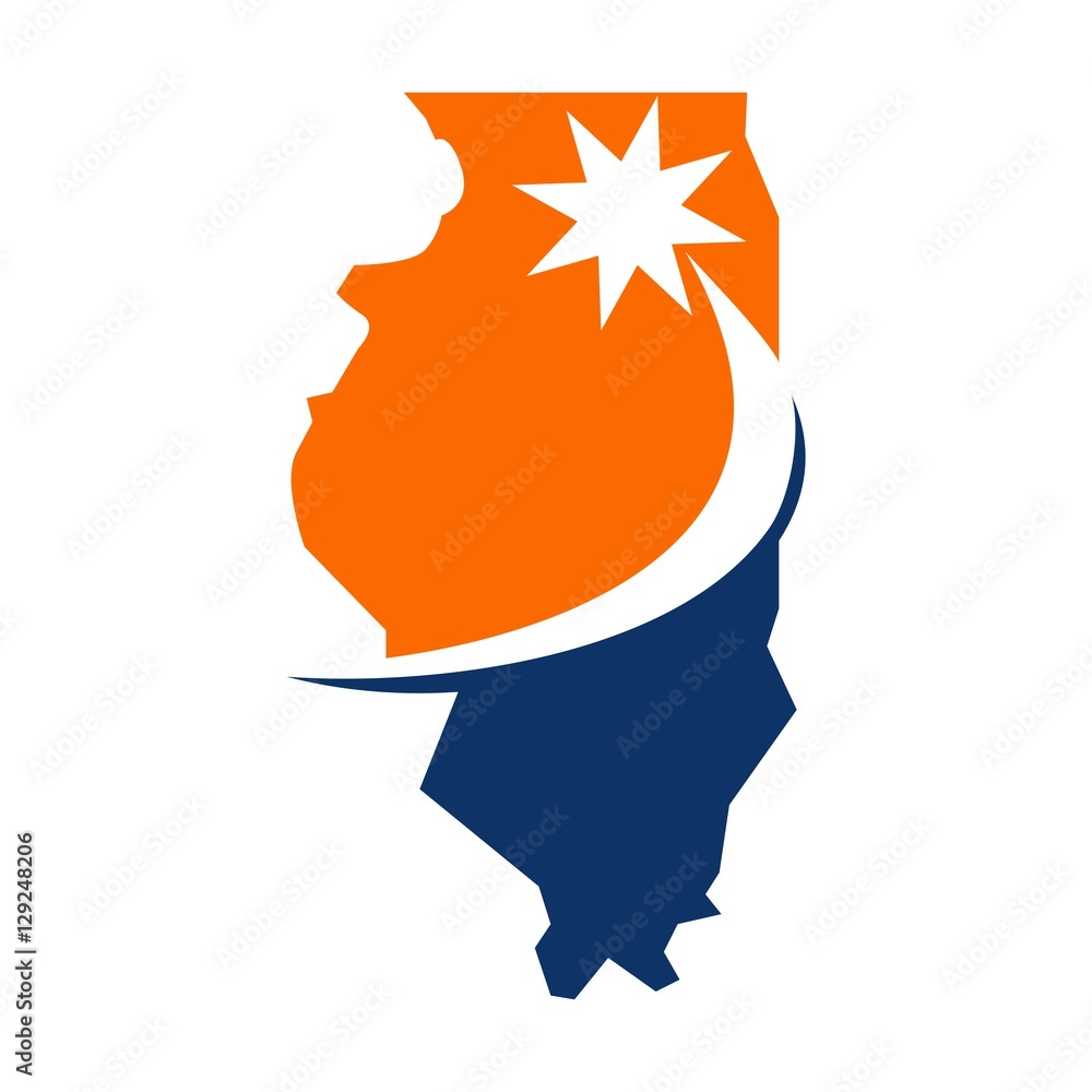 Canvas Prints illinois map. logo. vector. eps 8