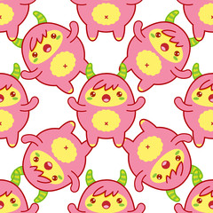Seamless pattern with cute yeti. Vector illustration