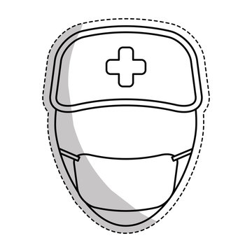 sticker of medical man nurse icon over white background. vector illustration