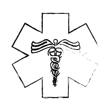 caduceus medical symbol icon over white background. vector illustration