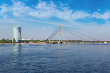 Fototapeta na wymiar Vansu bridge in Riga