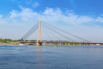 Fototapeta na wymiar Vansu bridge in Riga