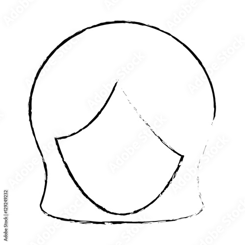"woman face icon over white background. vector illustration" Stock