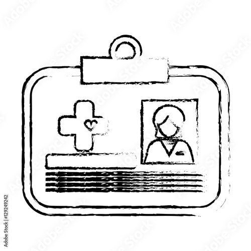 "medical id icon over white background. vector illustration" Stock