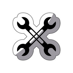 Wrench icon. Tool instrument repair and construction theme. Isolated design. Vector illustration