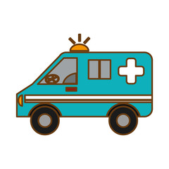 ambulance emergency vehicle icon over white background. colorful design. vector illustration