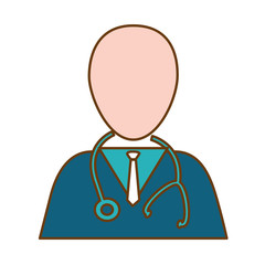 medical doctor with sthetoscope icon over white background. colorful design. vector illustration