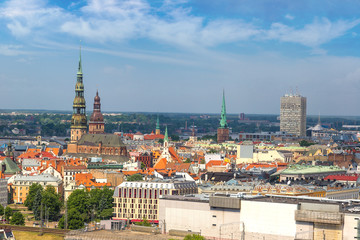 Fototapeta na wymiar Panoramic aerial view of Riga