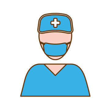 medical man nurse icon over white background. colorful design. vector illustration