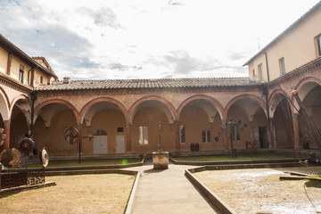 Fototapeta premium ancient church corridor in Siena
