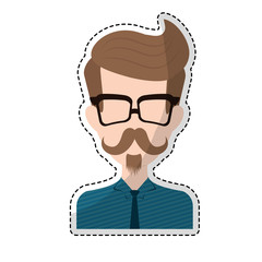 hipster man icon image vector illustration design 