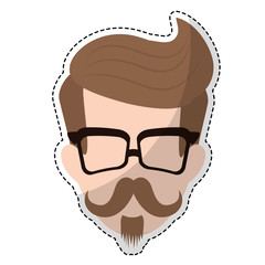 hipster man icon image vector illustration design 
