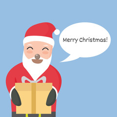 Santa claus cartoonwith text frame, vector illustration.