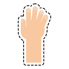 Human hand icon. Finger gesture palm and communication theme. Isolated design. Vector illustration