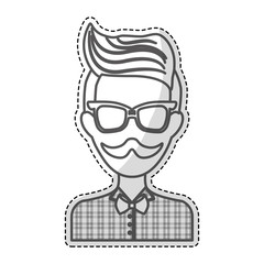 hipster man icon image vector illustration design 