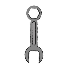 Wrench icon. Tool instrument repair and construction theme. Isolated design. Vector illustration