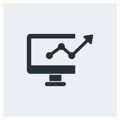 Chart icon, monitor icon
