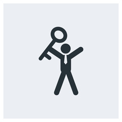 Man holding key icon