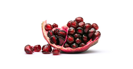 Pomegranate on white background