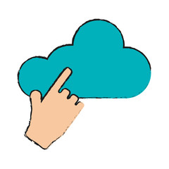 Cloud computing icon. Storage technology virtual and network theme. Isolated design. Vector illustration