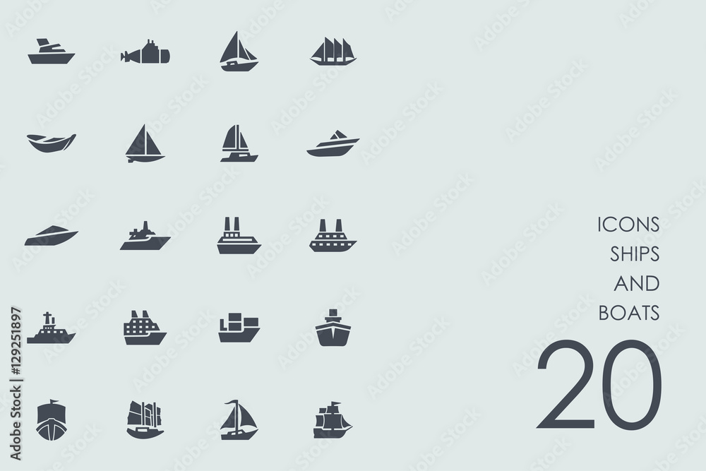 Canvas Prints set of ships and boats icons