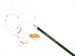 red color pancil isolated on a white background