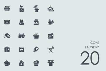 Set of laundry icons