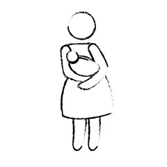 mother with baby icon image vector illustration design 