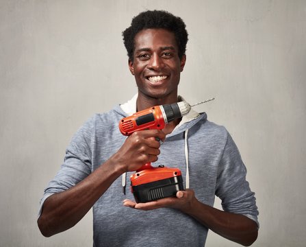 Black Man With Drill