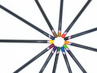 color pancil isolated on a white background