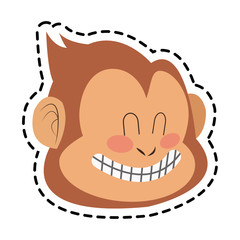 Monkey cartoon icon. Animal wildlife aple and wild theme. Isolated design. Vector illustration