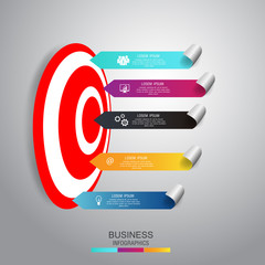Business concept infographic template. Business step target