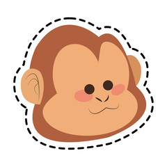 Monkey cartoon icon. Animal wildlife aple and wild theme. Isolated design. Vector illustration