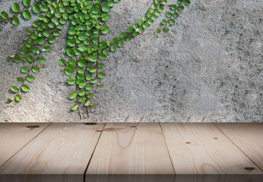 wooden table in front of wall room © stockphotopluak