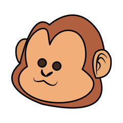 Monkey cartoon icon. Animal wildlife aple and wild theme. Isolated design. Vector illustration