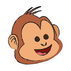 Monkey cartoon icon. Animal wildlife aple and wild theme. Isolated design. Vector illustration