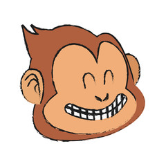 Monkey cartoon icon. Animal wildlife aple and wild theme. Isolated design. Vector illustration