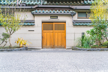 Fototapeta premium wood home door - japanese style