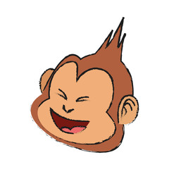 Monkey cartoon icon. Animal wildlife aple and wild theme. Isolated design. Vector illustration