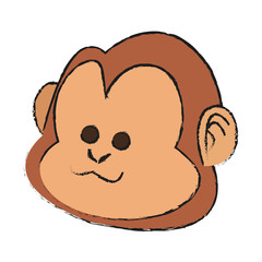 Monkey cartoon icon. Animal wildlife aple and wild theme. Isolated design. Vector illustration