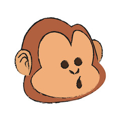 Monkey cartoon icon. Animal wildlife aple and wild theme. Isolated design. Vector illustration